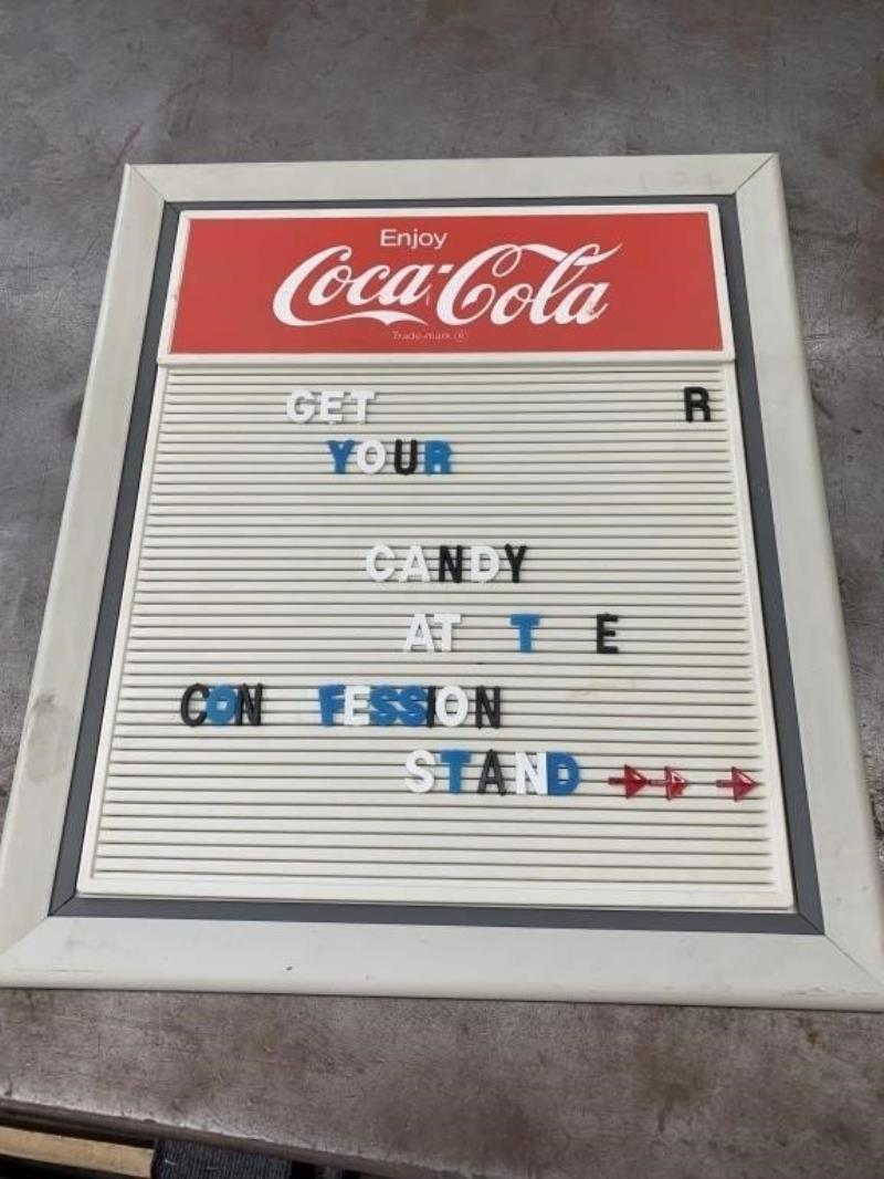 Vintage Coca Cola Movie Theater Menu Board With