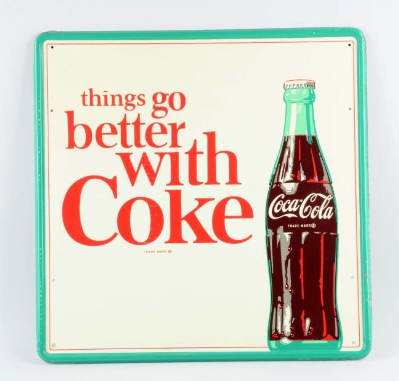 Coca-Cola Self Framed Advertising Sign