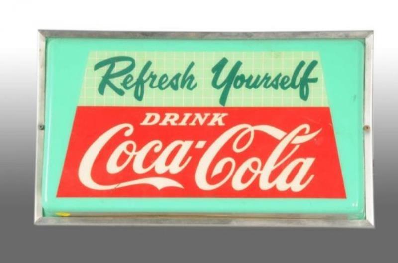 Plastic & Metal Coca-Cola Fluorescent Sign.