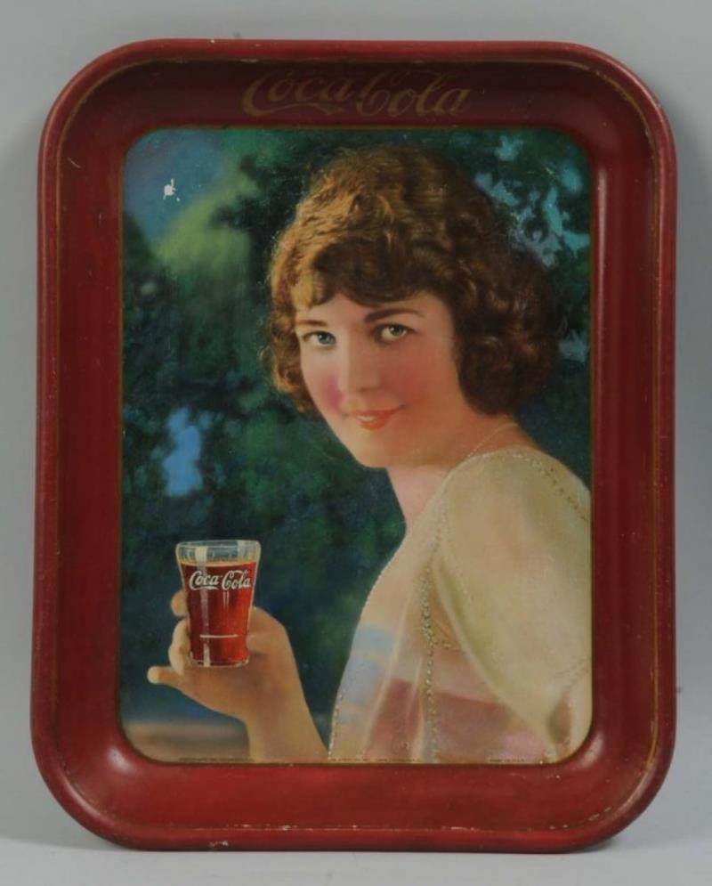 1924 Maroon Rim Coca-Cola Tray.