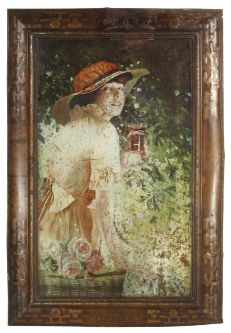 Coca-Cola sign, Elaine, litho on metal, self fram