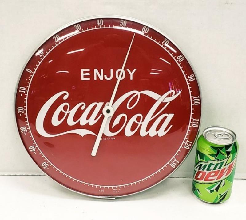 12" Enjoy Coca Cola round thermometer