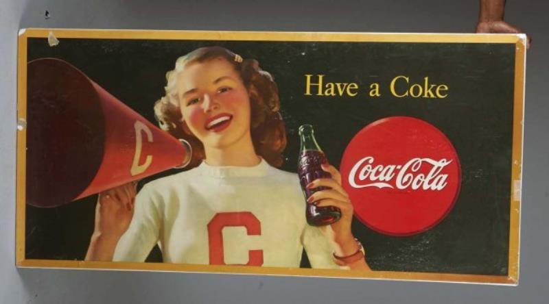 Large Coca Cola Cardboard Litho Sign