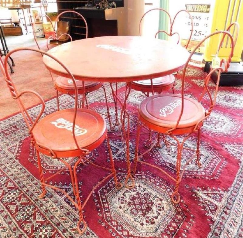 VINTAGE COCA-COLA ICE CREAM PARLOUR CHAIR/TABLE SET