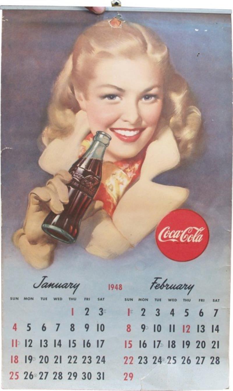 Coca Cola 1948 Paper Calendar