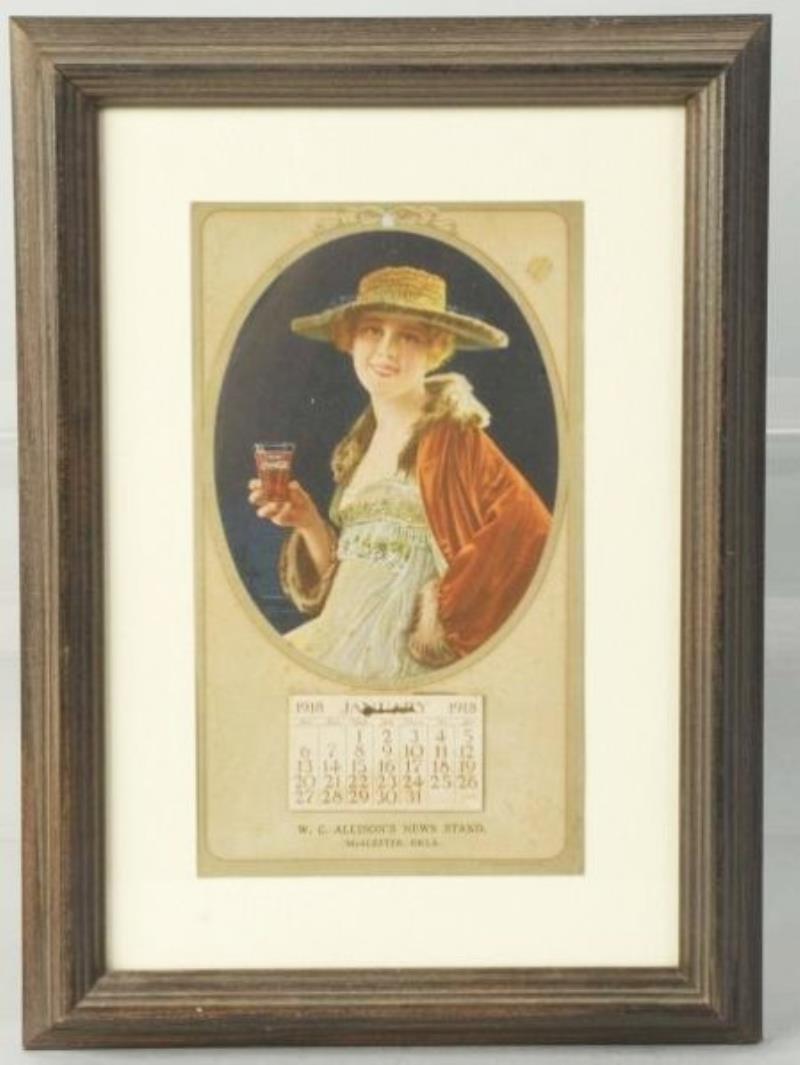 1918 Coca-Cola Framed June Caprice Calendar