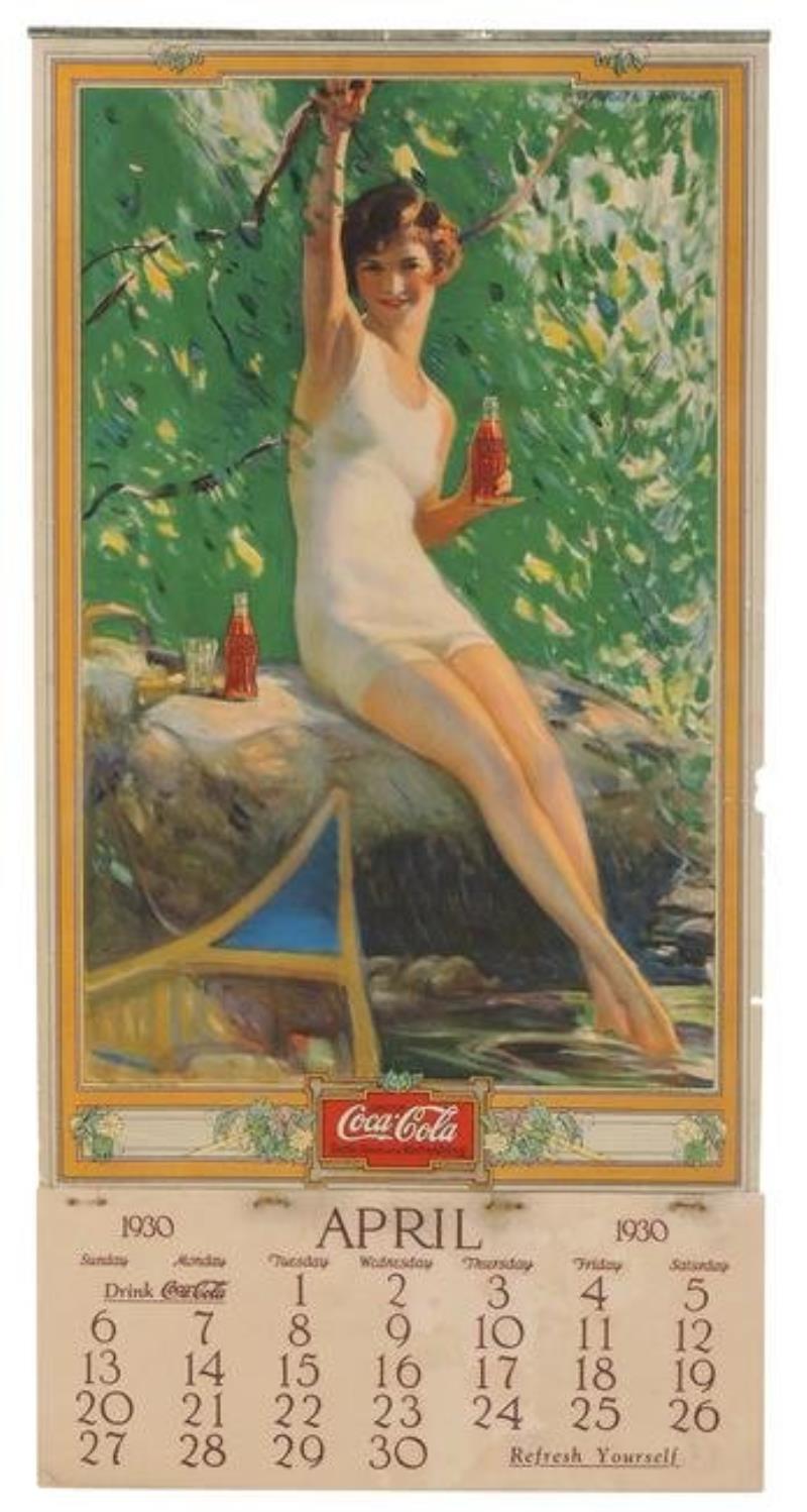 Coca-Cola calendar, 1930, April through December