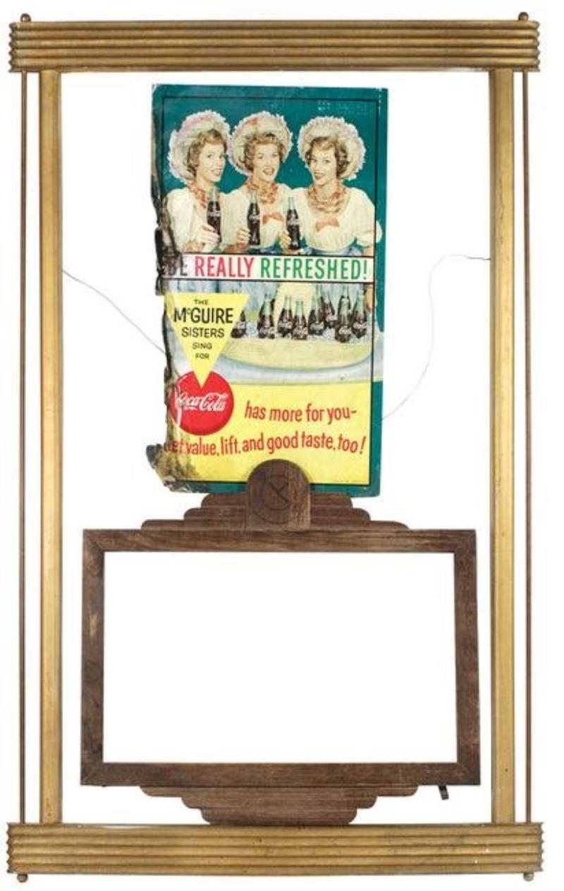 Coca-Cola Sign & Frames (3), 1940's Kay Displays gold