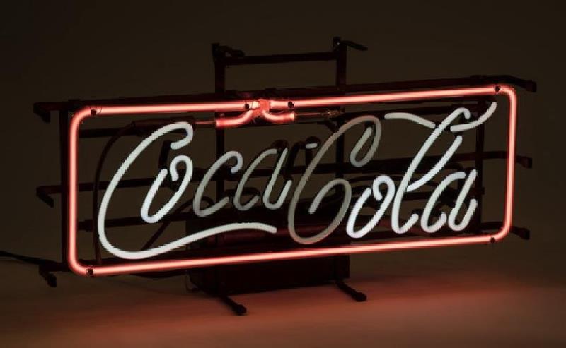 Vintage neon Coca-Cola sign, 23"l