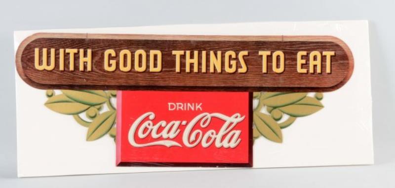 Coca - Cola Diecut Cardboard Advertising Sign.
