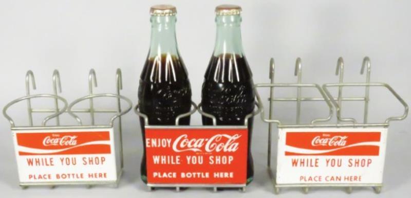 Three Coca Cola Grocery Cart Bottle Holders