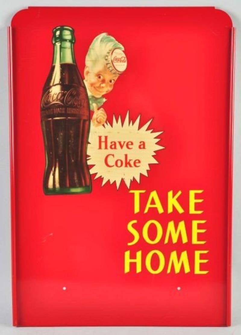 Tin Coca-Cola Rack Sign.
