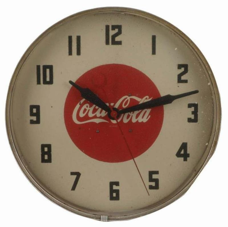 1950'S COCA-COLA ADVERTISING CLOCK