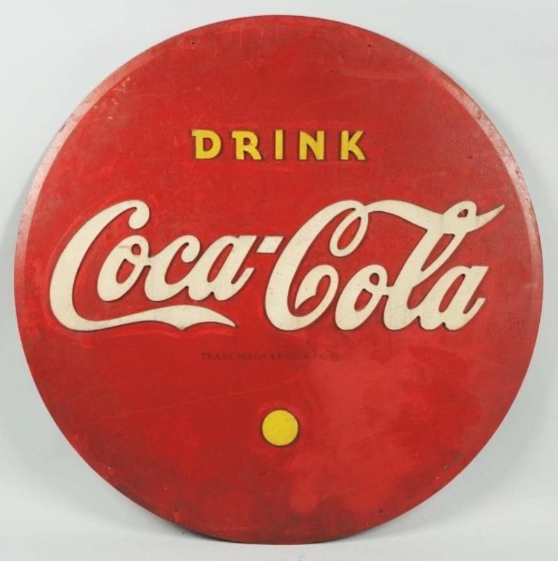 Coca-Cola 1940s Masonite Sign with Raised Letters