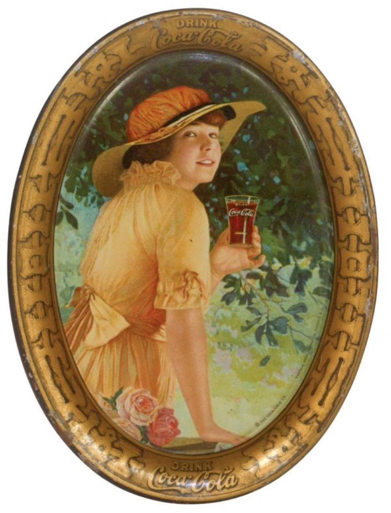 Coca-Cola tip tray, Elaine, c.1916, VG+ to Exc co