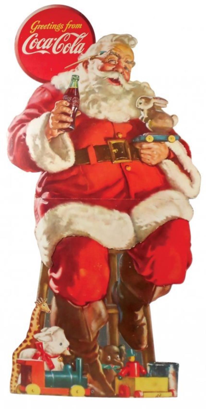 Coca-Cola Santa, Santa w/toys & rabbit, cdbd standup,
