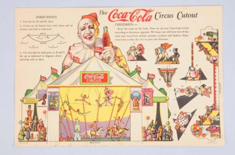 1932 Coca - Cola Circus Cutout Sheet.