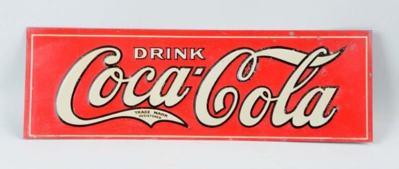 1927 Embossed Tin Coca-Cola Advertising Sign.