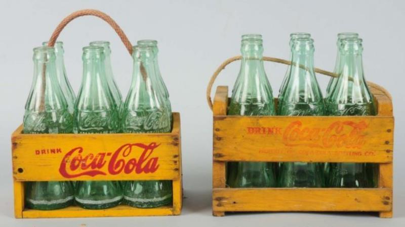 1940s Coca-Cola Roped Handled Carriers.