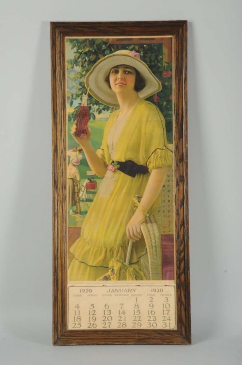 1920 Coca-Cola Calendar with Bottle.