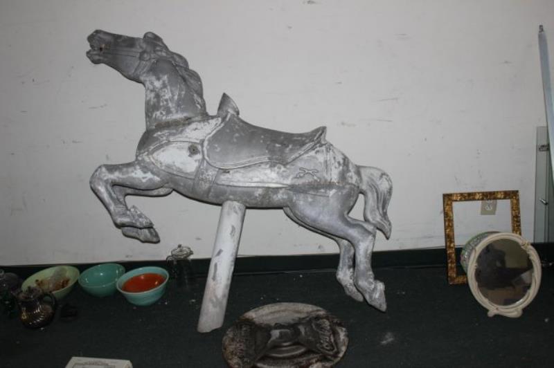 UNBELIEVABLE ALL METAL HORSE MOUNTED ON COCA-COLA BASE