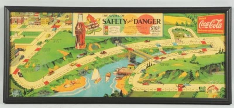 1920s Coca-Cola Canadian Framed Game Board