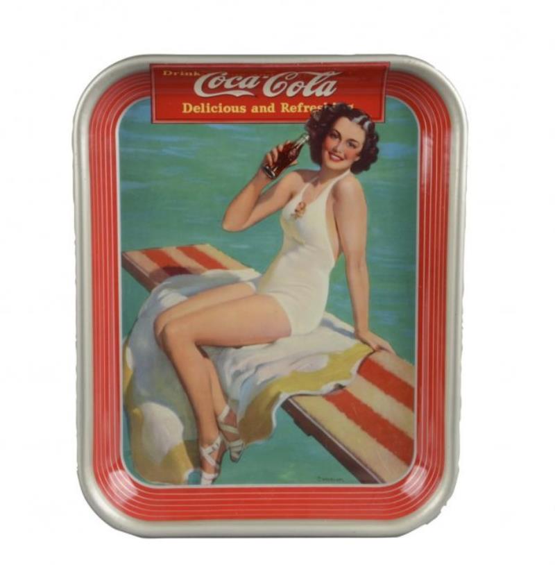 Coca Cola Springboard Girl Tin Serving Tray