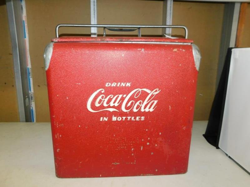 Vintage Coca Cola Tin Advertising Cooler