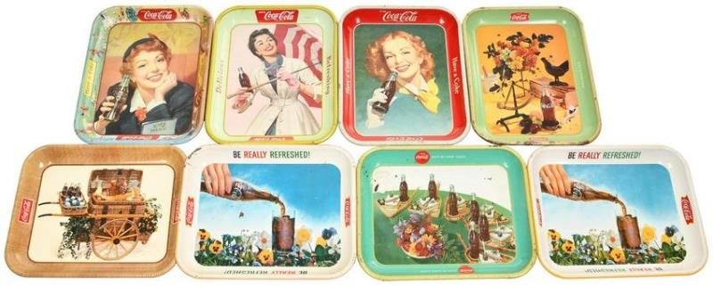 8-Different Coca-Cola Serving Trays