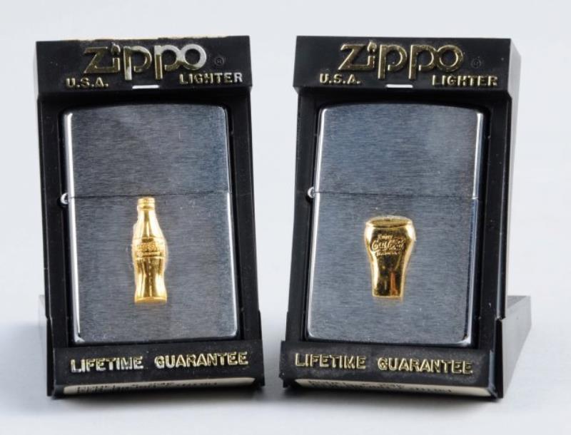 Pair Of Coca-Cola Zippo Lighters