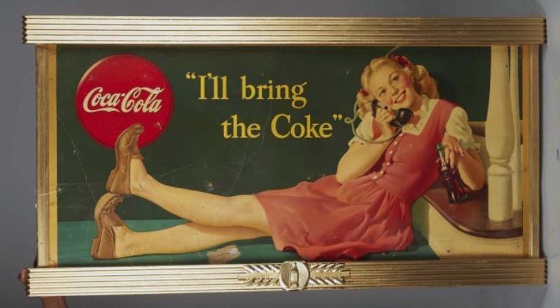 Large Coca Cola Cardboard Litho Advertising Sign
