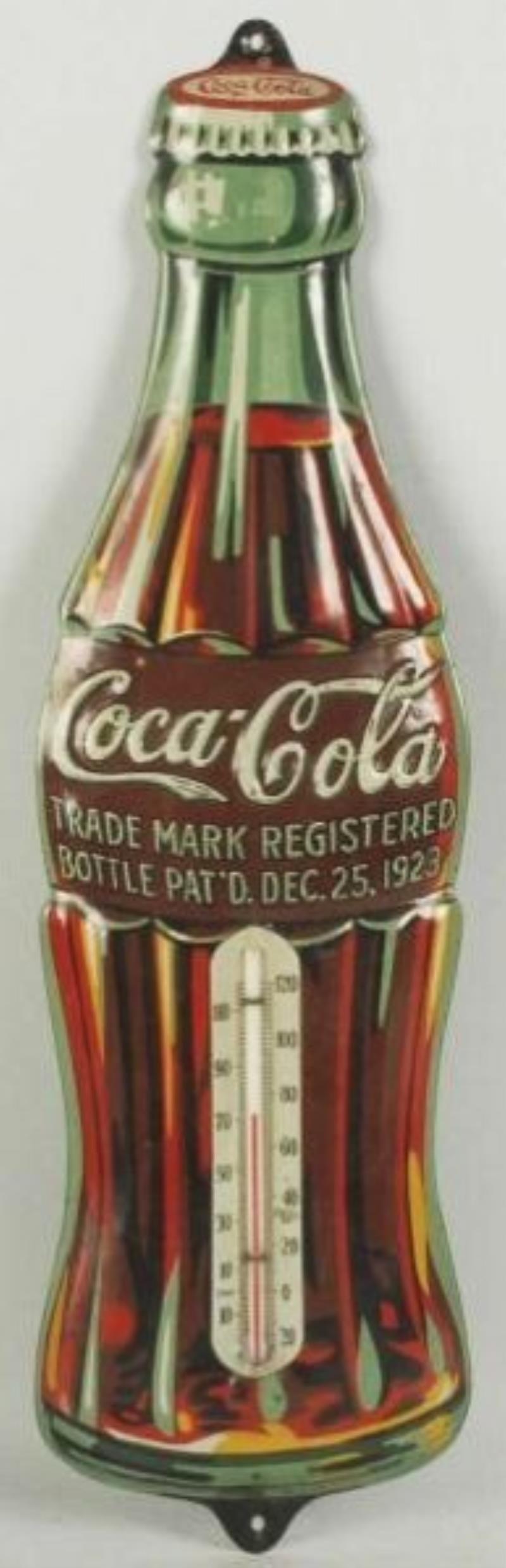1929 Coca-Cola Embossed Tin Thermometer