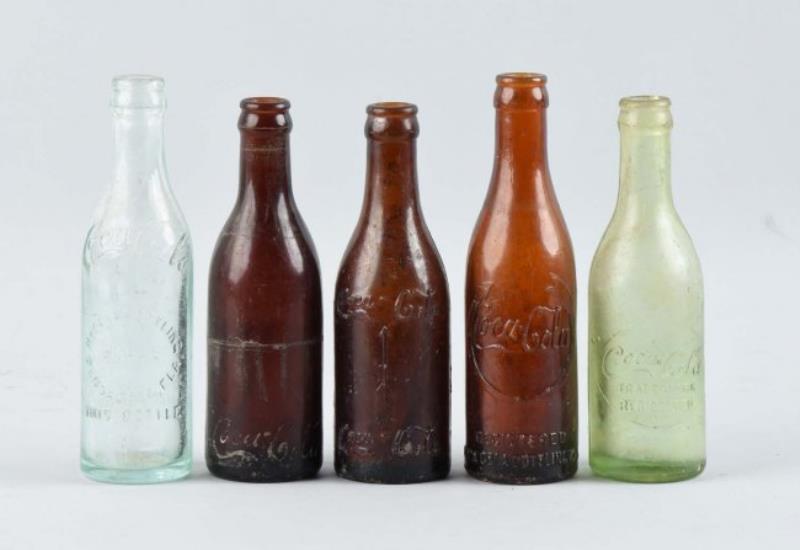 Lot Of 5 Coca-Cola Glass Bottles