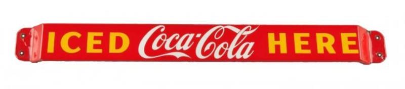 1951 Coca - Cola Porcelain Door Bar.