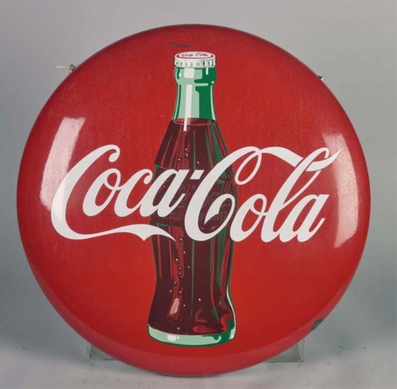 Coca Cola Round Disc Icon Porcelain Sign