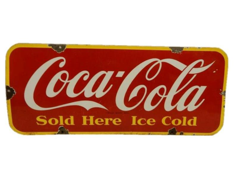 1948 COCA-COLA SOLD HERE ICE COLD SSP SIGN
