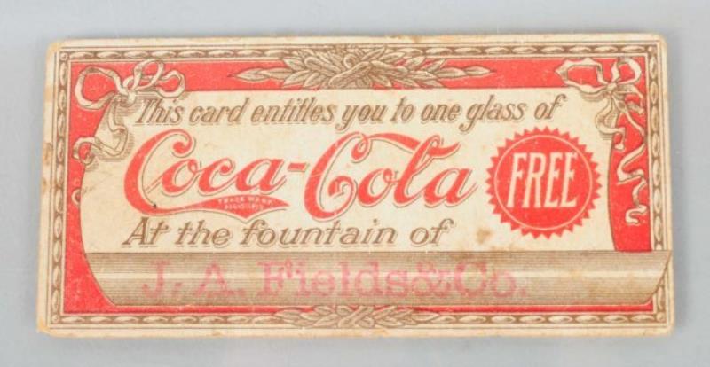 1901 Coca-Cola Free Drink Coupon.