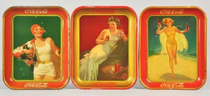 1930, 1936, & 1937 Coca-Cola Serving Trays.