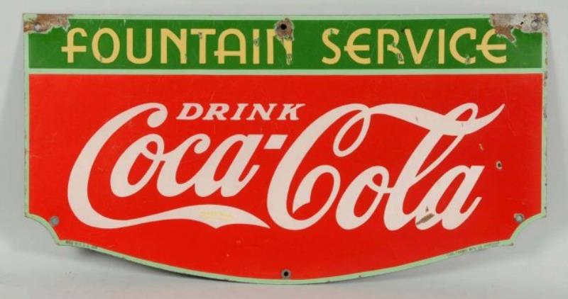 1936 Coca-Cola Elongated Porcelain Shield.