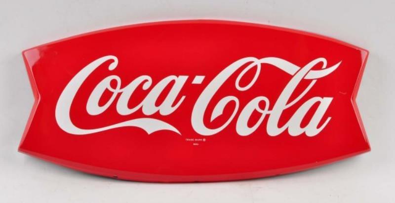 1960's Tin Coca Cola Fishtail Sign