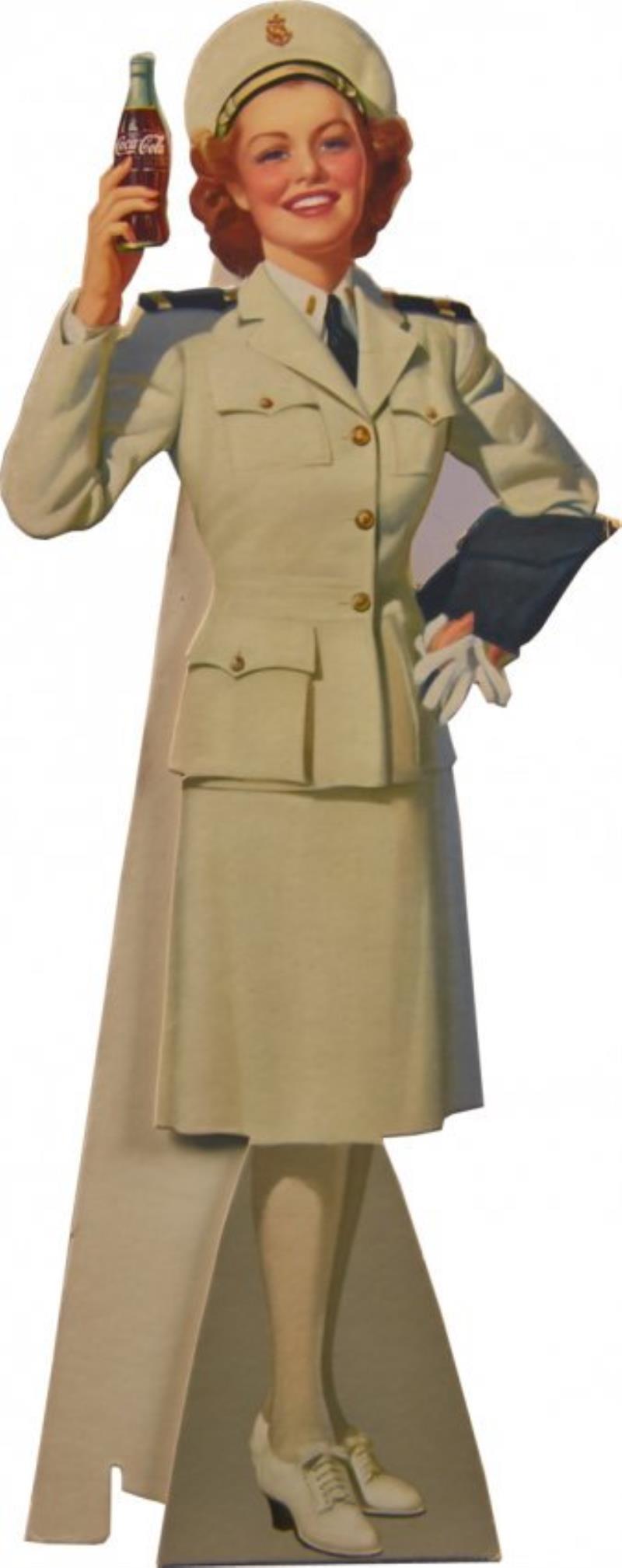 Coca Cola Vintage Navy Service Girl Die-Cut Cardboard