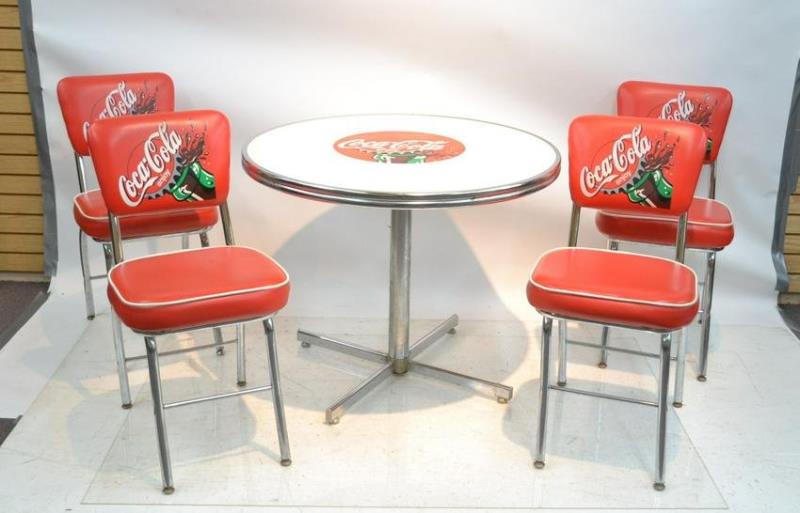 COCA COLA DINER STYLE TABLE & (4) CHAIRS