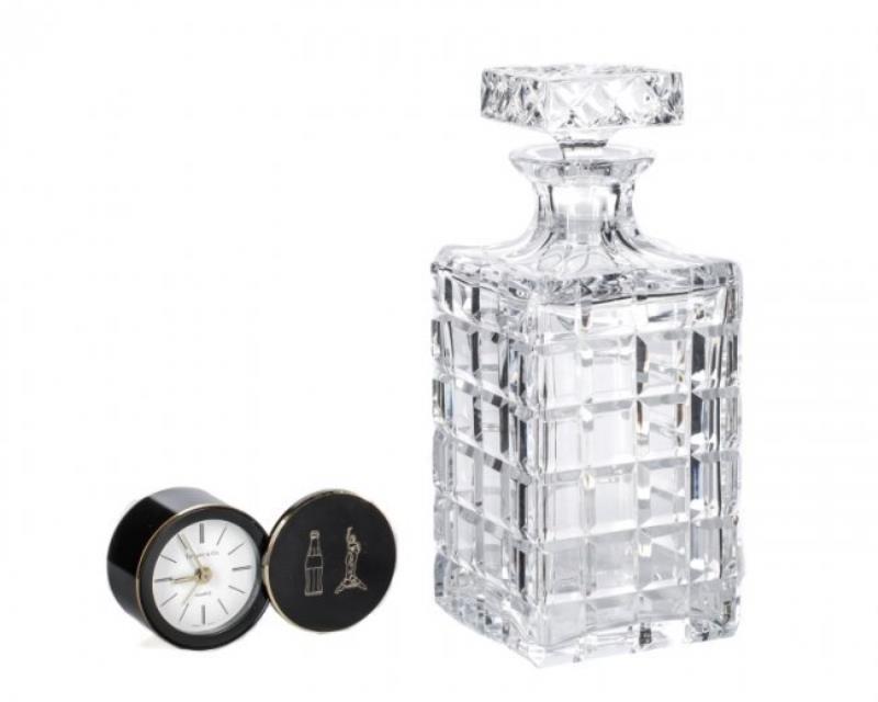 Tiffany Travel Clock & Tiffany Crystal Decanter