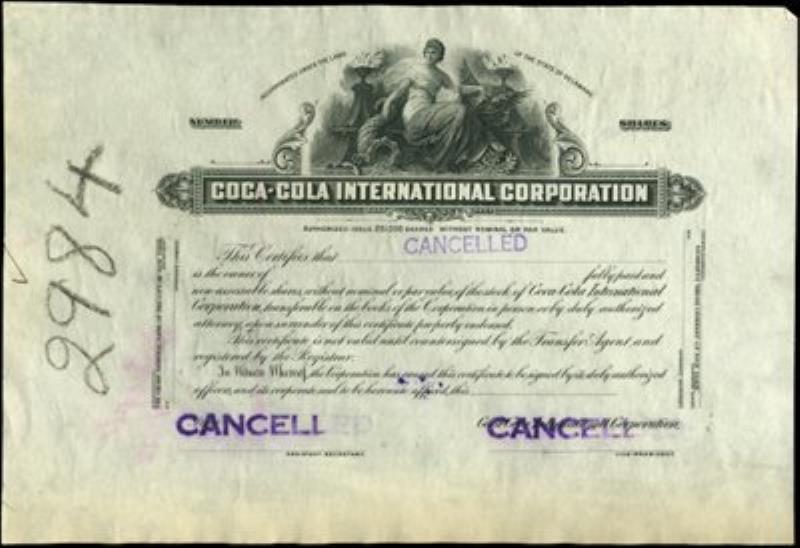 Coca-Cola International Corp. Proof,