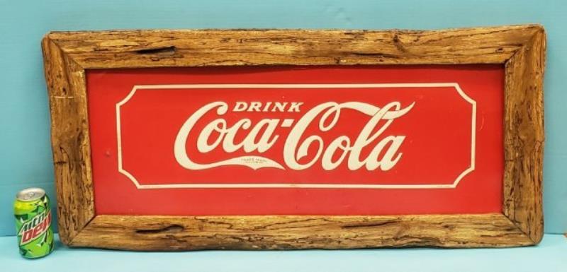 Scarce 1941 Drink Coca Cola Embossed Tin Sign