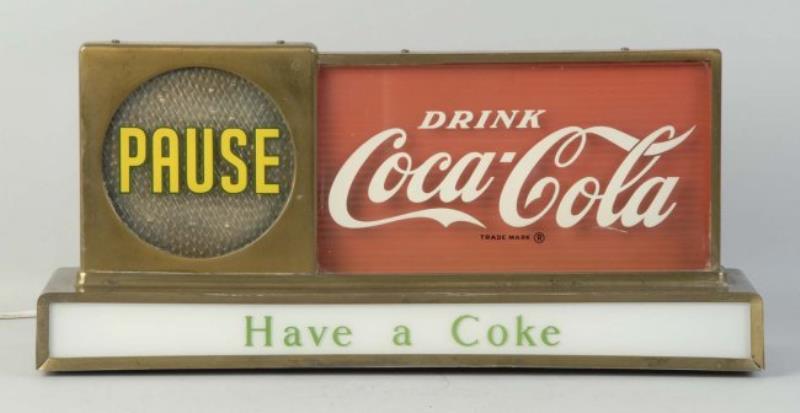 1950s Coca-Cola Pause Motion Lighted Sign.