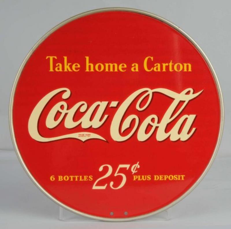 Tin Coca-Cola 2-Sided Rack Sign.