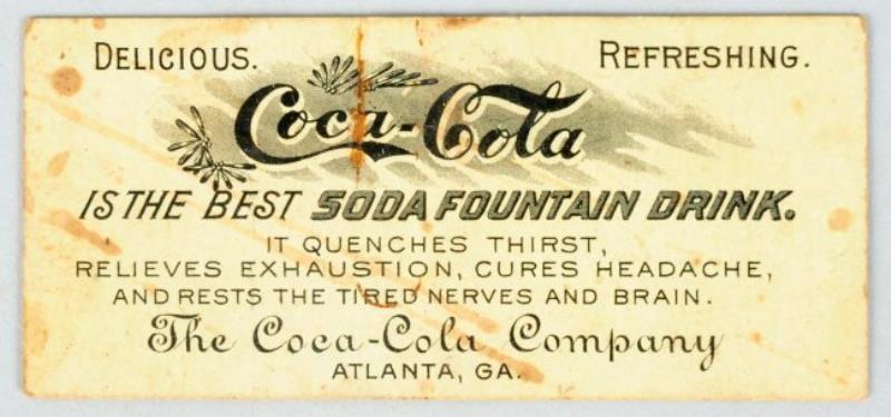 Pre 1900 Coca-Cola Free Drink Coupon.
