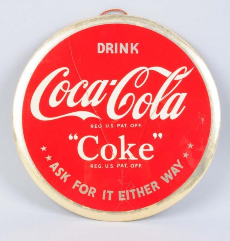 Coca-Cola Celluloid Disk Sign