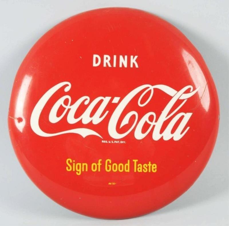 Coca-Cola Tin Button Sign